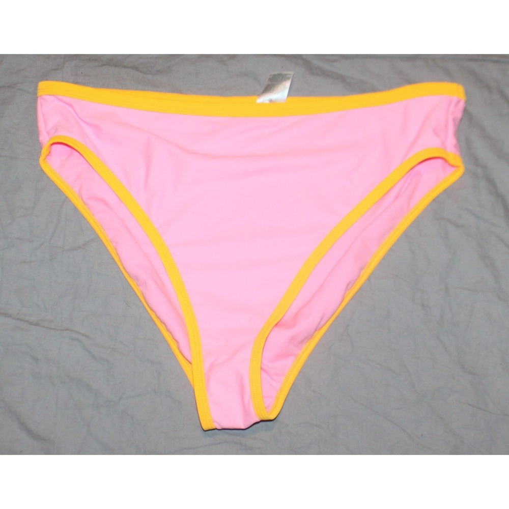 Wild Fable Women's Bikini bottom High Leg Cheeky Orange/Pink size X (14-16)